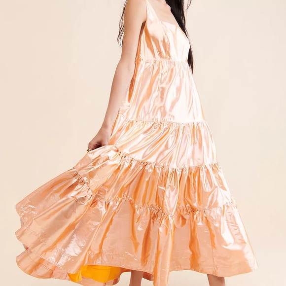 Anthropologie Dresses & Skirts - Anthropologie Let Me Be Tiered Maxi Metallic Dress